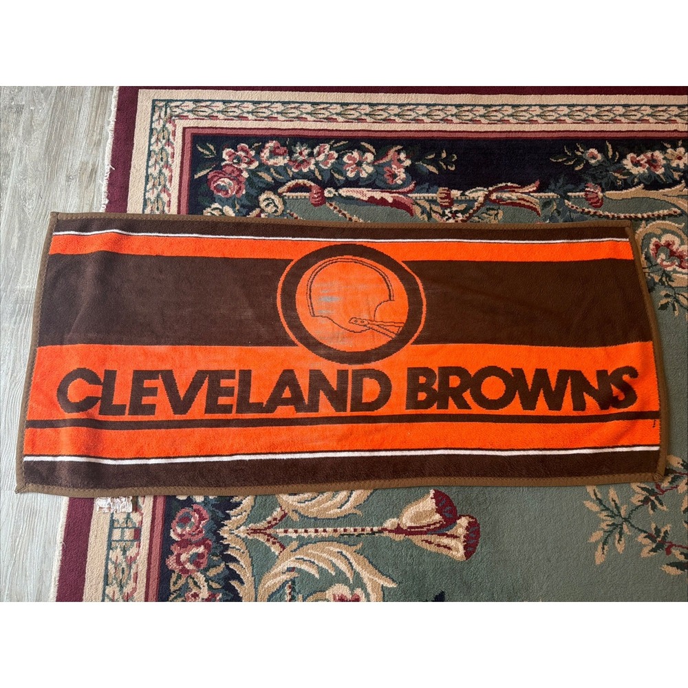 Vintage 1980's Cleveland Brown Stadium Throw Blanket 26 1/2 x 57 1/2 Beach Towel